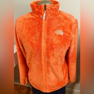 The North Face Women's Vibrant Orange Fleece Jacket in Medium